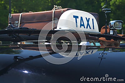 Old black taxi