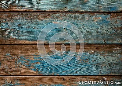 Old blue grunge wooden background