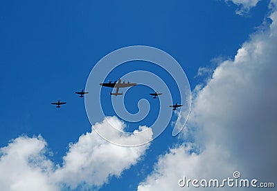 Old bomber and fighter planes