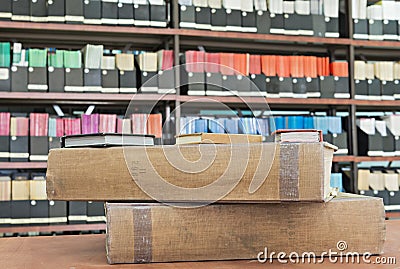 Old books and journals in library