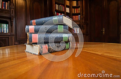 Old books on a table