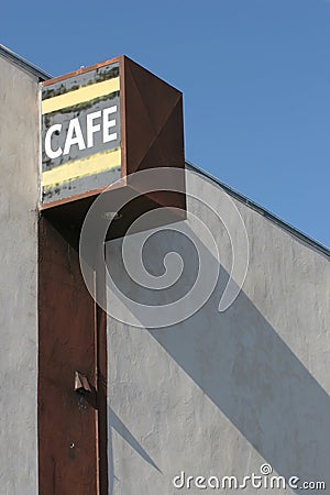 Old cafe sign