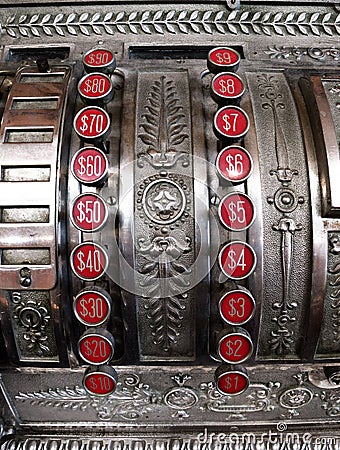 Old Cash Register with Dollar Buttons