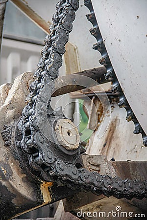 Old chain with propel roller
