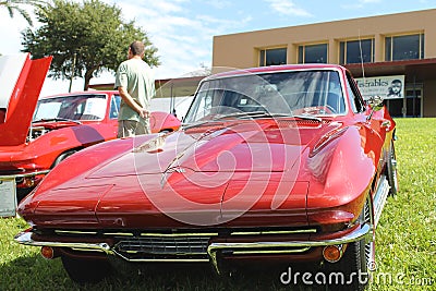 Old Chevrolet-Corvette Car at the car show