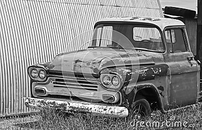 An Old Chevy Pickup Truck in a Junkyard