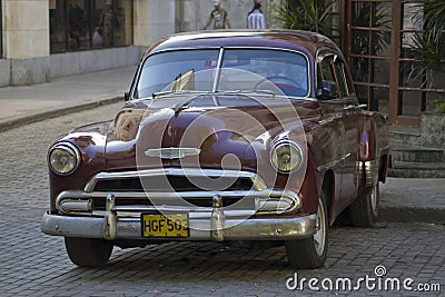 Old classic car in Cuban street, Havana