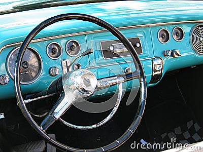 Old classic car dashboard