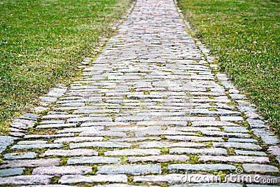 Old cobblestone road