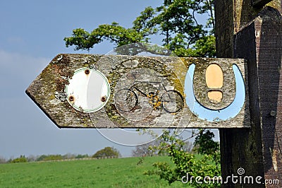 Old Countryside Footpath Sign Post