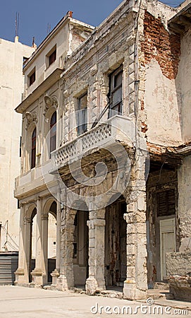 Old dilapidated buildings in Havana, Cuba