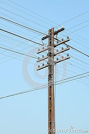 Old electric steel pole