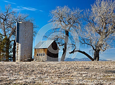 Old farm and Silo in Colorado