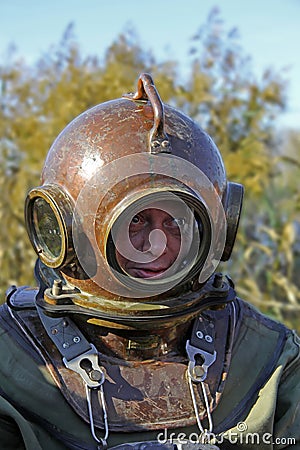 Old-fashioned diving equipment