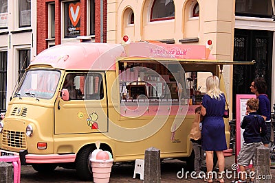 Old fashioned ice cream seller van