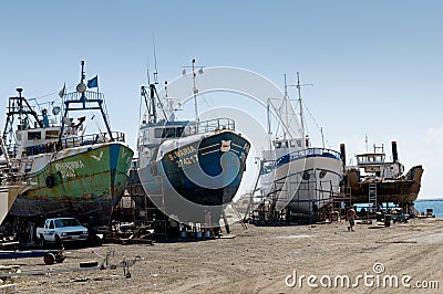 Old fishing in dry dock