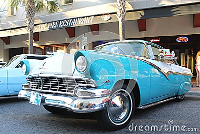 The old Ford Fairlane Car at the car show