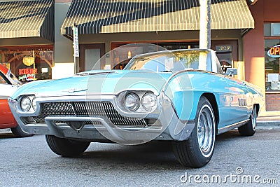 The old Ford Thunderbird Car at the car show