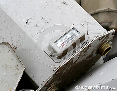 Old gas meter of a failed company that doesn t pay the Bills