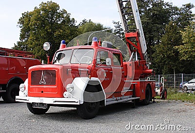 Old german fire brigade car