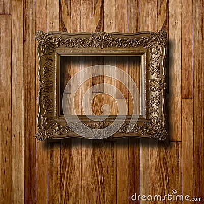 Old gilded picture frame for portrait