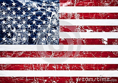 Old grunge united states flag