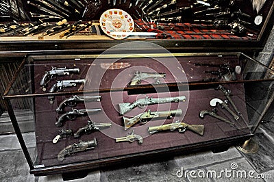 Old guns in museum of war