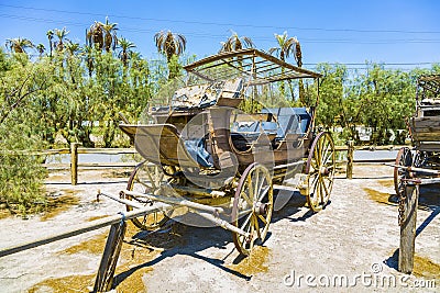 Old historic stage wagons at