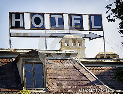 Old hotel sign