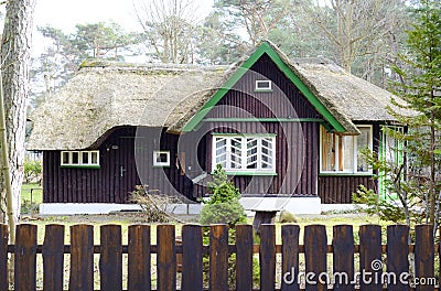 An old house with traditional reet roof