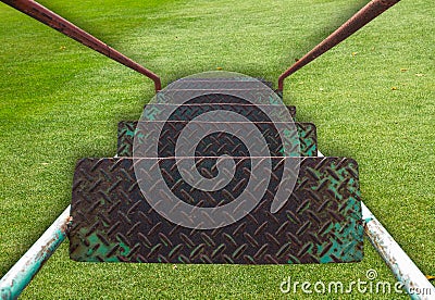 Old iron ladder lawn