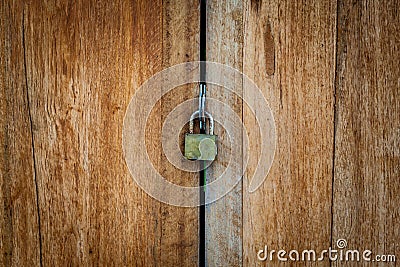 Old Key Lock on Close Wood Door