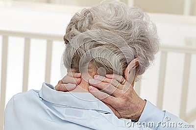Old lady with neck pain