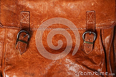 Old leather bag detail