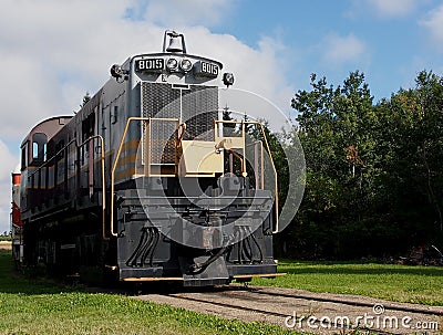 Old Locomotive At The Central Alberta Train Museum