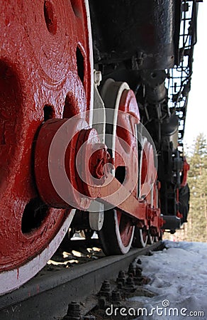 Old locomotive wheel