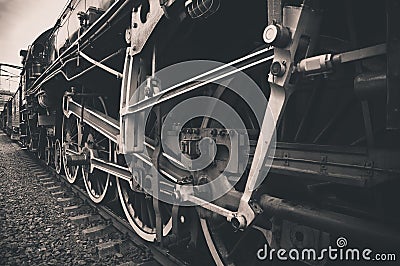 Old locomotive wheels