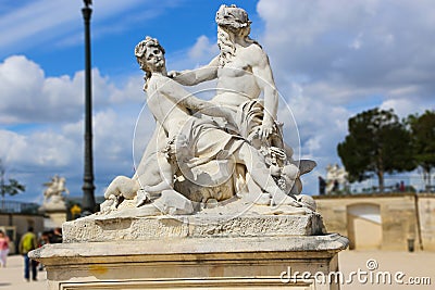 http://thumbs.dreamstime.com/x/old-man-beautiful-woman-statue-paris-baby-angels-garden-front-louvre-museum-france-45528423.jpg