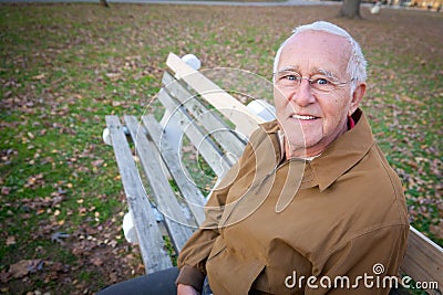 Old Man Sitting on Bench