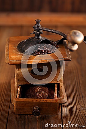 An old mechanical coffee mill