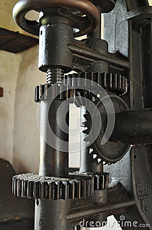 Old mechanism metal gears