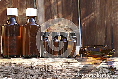 Old medicine bottles