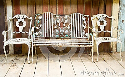 Old metal bench