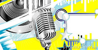 Old Microphone Music Background