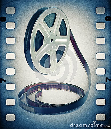 Old motion picture film reel with film strip. Vintage background - Stock  Image - Everypixel