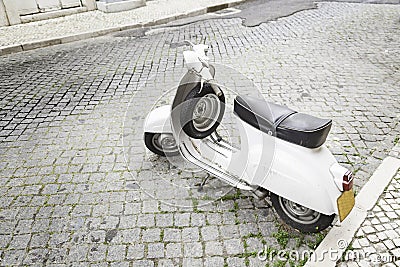 Old motorcycle in the city