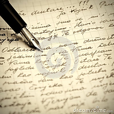 Old pen and letter