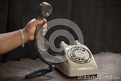 Old phone on a table