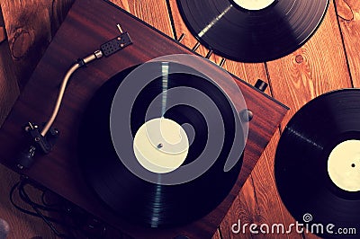 Old phonograph and gramophone records
