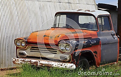 An Old Pickup Truck in a Junkyard